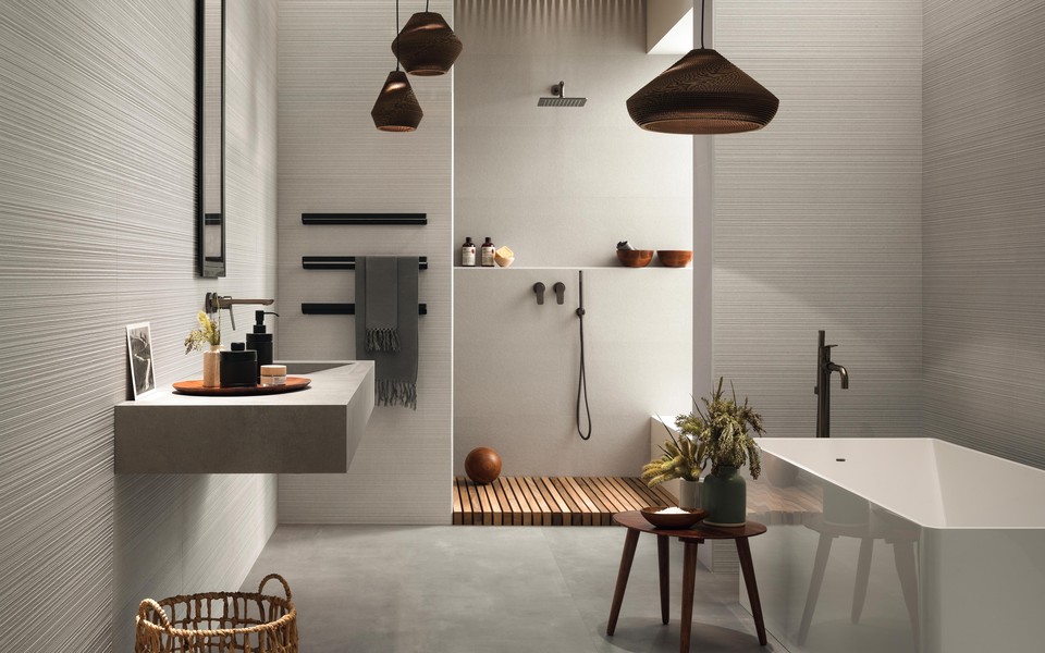 Interior design con piastrelle ceramiche